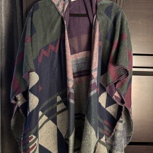Chic Multicolor Women's Poncho